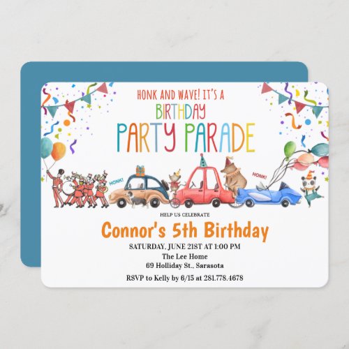 ANY AGE _ Car Birthday Party Boy Birthday Party Invitation