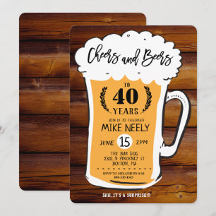 ANY AGE - Cheers and Beers Birthday Invitation