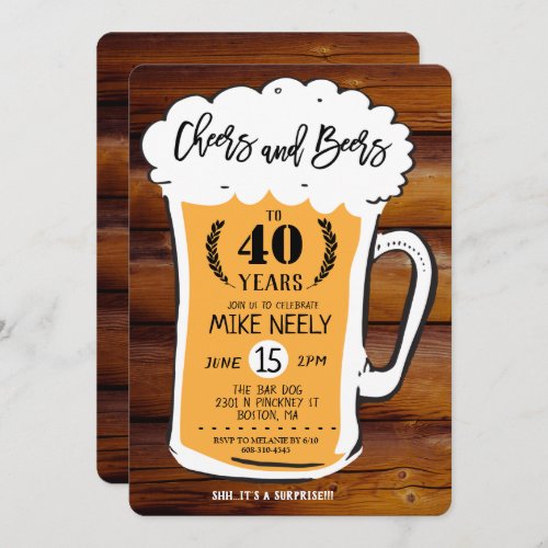 ANY AGE _ Cheers and Beers Birthday Invitation