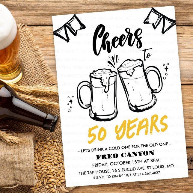 ANY AGE - Cheers and Beers Birthday Invitation (Creator Uploaded)