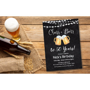 ANY AGE - Cheers and Beers Birthday Invitation