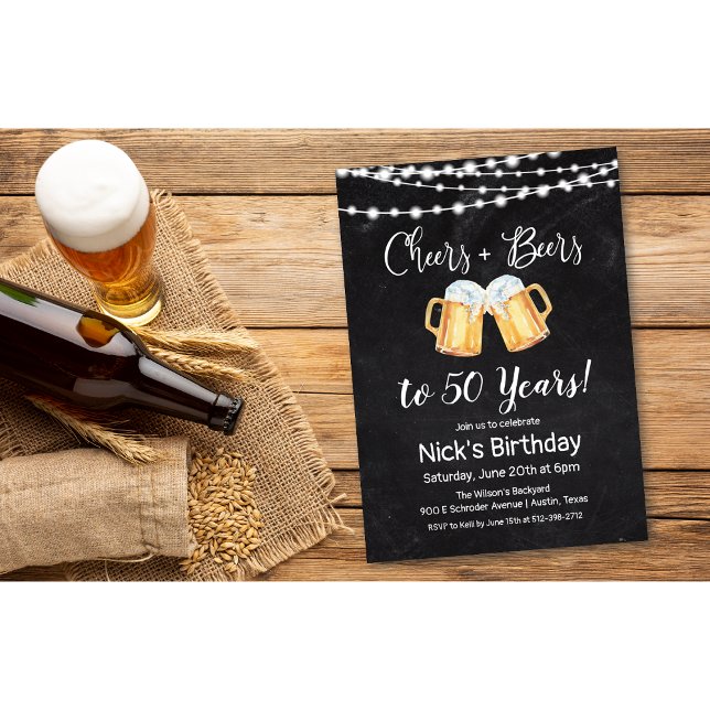 ANY AGE - Cheers and Beers Birthday Invitation (Creator Uploaded)