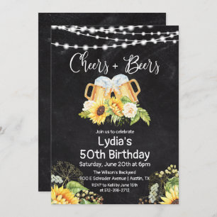 ANY AGE - Cheers and Beers Birthday Invitation