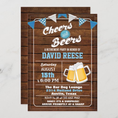 ANY AGE _ Cheers and Beers Retirement Invitation