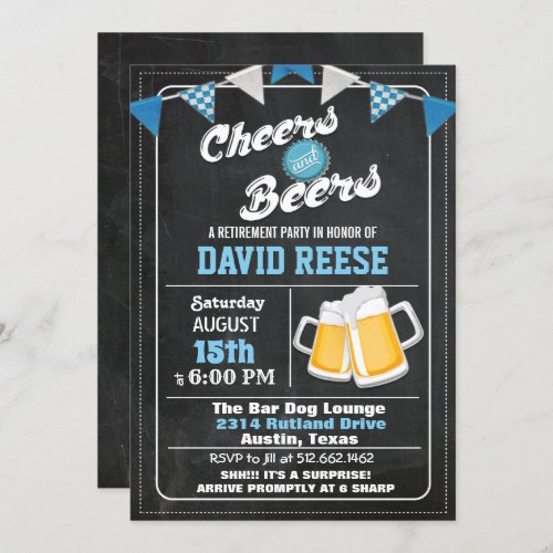 ANY AGE _ Cheers and Beers Retirement Invitation