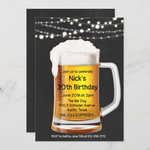 ANY AGE _ Cheers  Beers Birthday Invitation