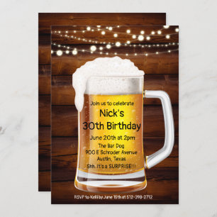 ANY AGE - Cheers & Beers Birthday Invitation