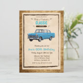 ANY AGE - Classic Car Vintage Birthday Invitation (Standing Front)