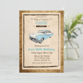 ANY AGE - Classic Car Vintage Birthday Invitation (Standing Front)