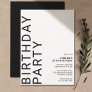 Any Age | Cool Modern Minimal Unisex Birthday Invitation