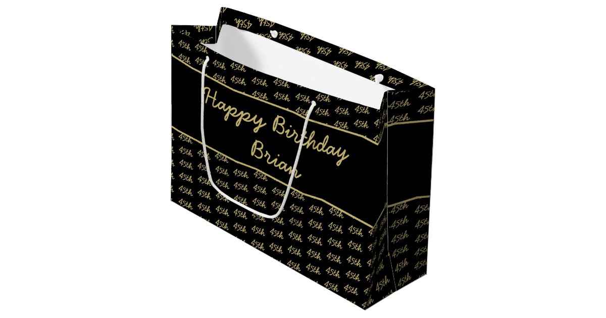 Any Age Custom Number Pattern Gold And Black Large Gift Bag Zazzle Com Any Age Custom Number Pattern Gold And Black Large Gift Bag Zazzle Com