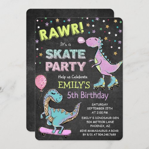 ANY AGE _ Cute Dinosaur Birthday Invitation