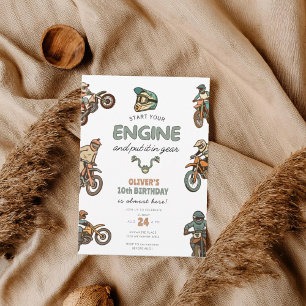 Any age Dirt bike boy birthday Invitation