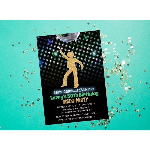 ANY AGE _ Disco Birthday Party Invitation