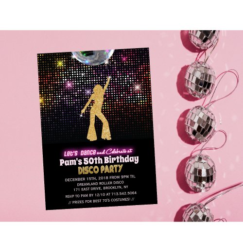 ANY AGE _ Disco Birthday Party Invitation