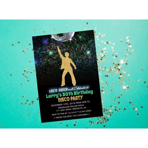 ANY AGE _ Disco Birthday Party Invitation