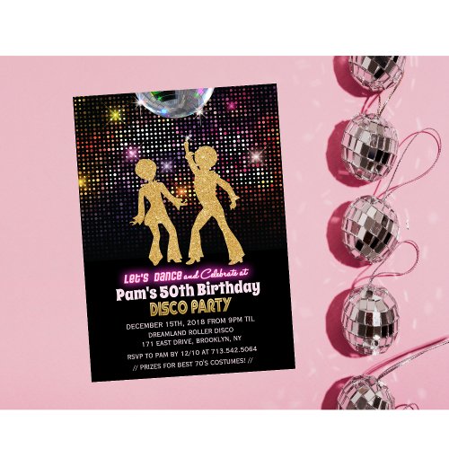 ANY AGE _ Disco Birthday Party Invitation