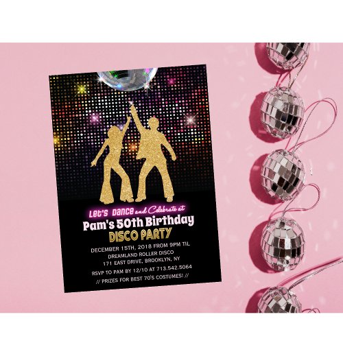 ANY AGE _ Disco Birthday Party Invitation
