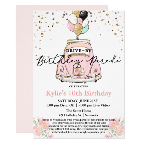 ANY AGE - Drive By Birthday Party Invitation