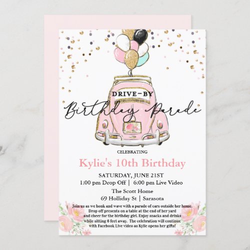 ANY AGE _ Drive By Birthday Party Invitation