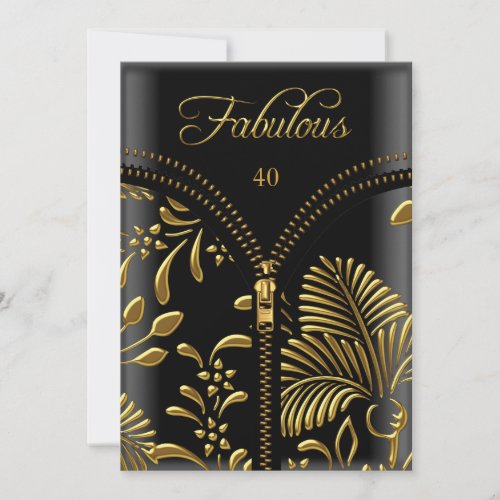 Any Age Fabulous Gold Black Corset Birthday Party Personalized Invitation