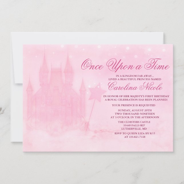 ANY AGE - Fairytale Castle Birthday Invitation (Front)