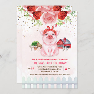 ANY AGE - Farm Animal Barnyard Birthday Invitation