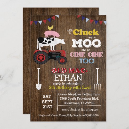 ANY AGE _ Farm Animal Barnyard Birthday Invitation