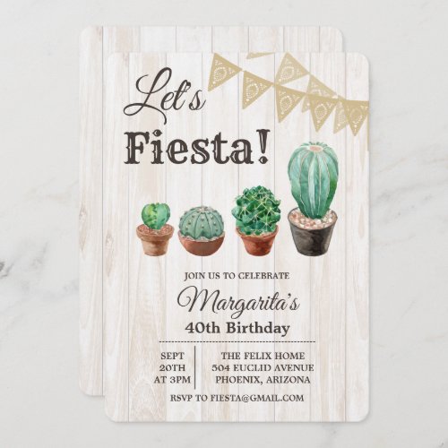 ANY AGE _ Fiesta Cactus Birthday Invitation