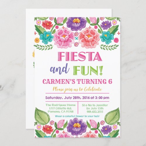 ANY AGE _ Fiesta Floral Birthday Invitation