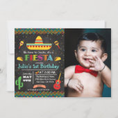 ANY AGE - Fiesta Mexican Birthday Chalk Invitation (Front)