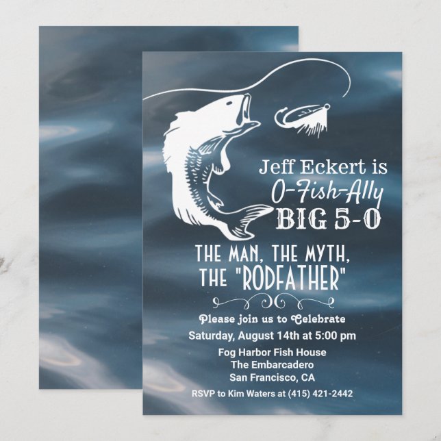 ANY AGE - Fishing Birthday Invitation (Front/Back)