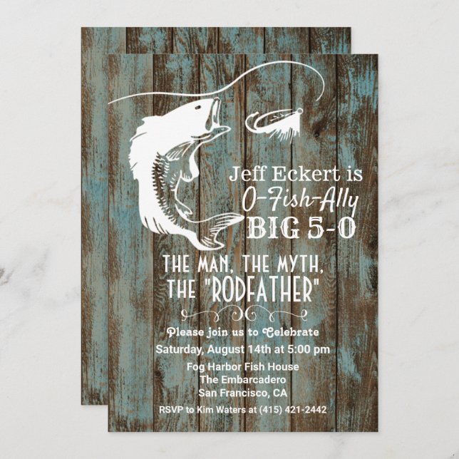 ANY AGE - Fishing Birthday Invitation (Front/Back)