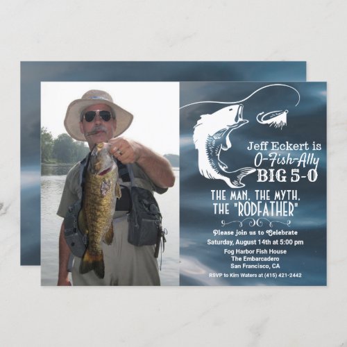 ANY AGE - Fishing Birthday Photo Invitation
