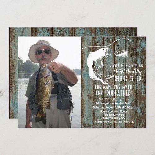 ANY AGE - Fishing Birthday Photo Invitation