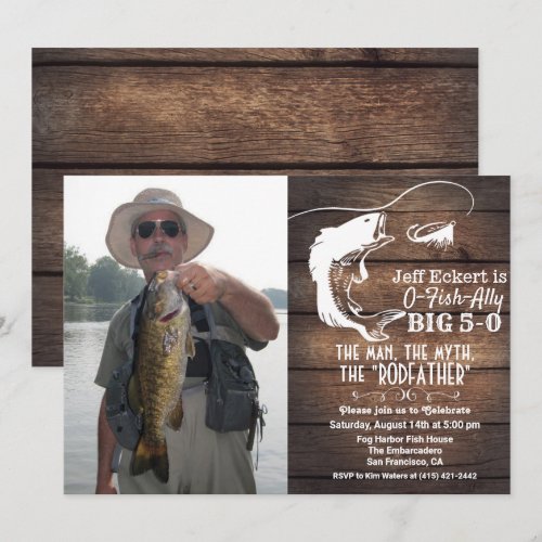 ANY AGE - Fishing Birthday Photo Invitation