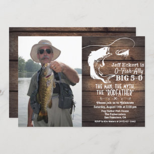 ANY AGE - Fishing Birthday Photo Invitation