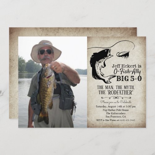 ANY AGE - Fishing Birthday Photo Invitation