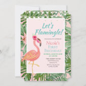 ANY AGE - Flamingo Flamingle Birthday Invitation (Front)