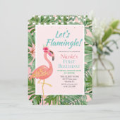 ANY AGE - Flamingo Flamingle Birthday Invitation (Standing Front)