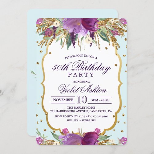 ANY AGE _ Floral Birthday Party Invitation