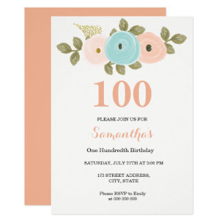 100th birthday invitation