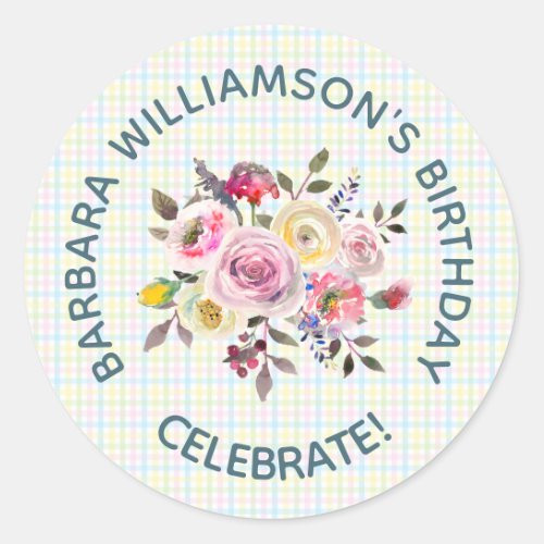 Any Age Floral Special Friend Birthday Party  Classic Round Sticker