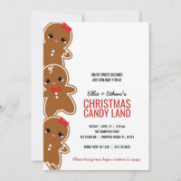 ANY AGE girl & boy CHRISTMAS GINGERBREAD candyland Invitation