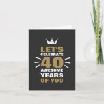 ANY AGE Gold Black Custom 40TH Birthday Card<br><div class="desc">Simple Black Gold Custom Happy 40th Birthday card will be great for 40th,  50th,  55th or any other birthday party! Greeting card is easy to personalize with the number of years. If you need to change background or text color,  just click to "Customize further".</div>