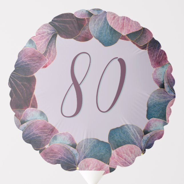 Any Age Gold Blue Lavender Purple Hydrangeas Party Balloon (Front)