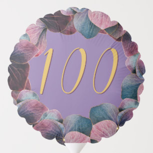 Any Age Gold Blue Lavender Purple Hydrangeas Party Balloon