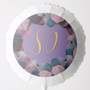 Any Age Gold Blue Lavender Purple Hydrangeas Party Balloon
