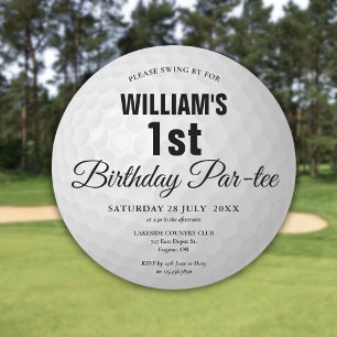 Any Age Golf Birthday Party Golf Ball Invitation