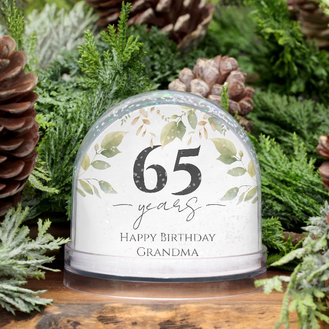 Any Age Happy Birthday Grandma Photo Snow Globe (Winter)